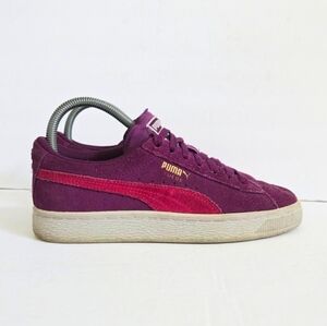 Puma Suede Purple Pink Juniors Girls Shoes Low Top Sneakers Size 5